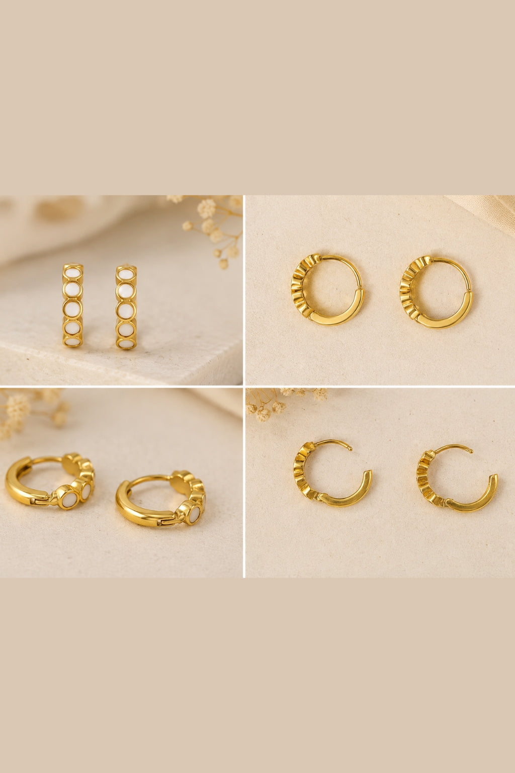 White Halo Earrings