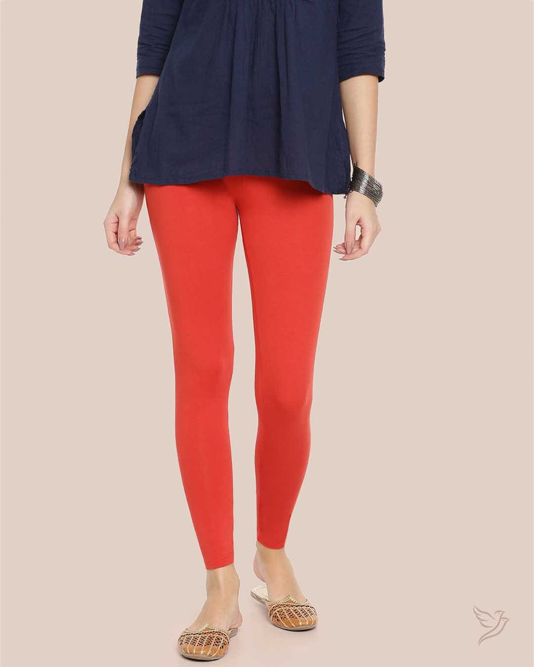 Twin Birds Ankle Legging - Coral Flame