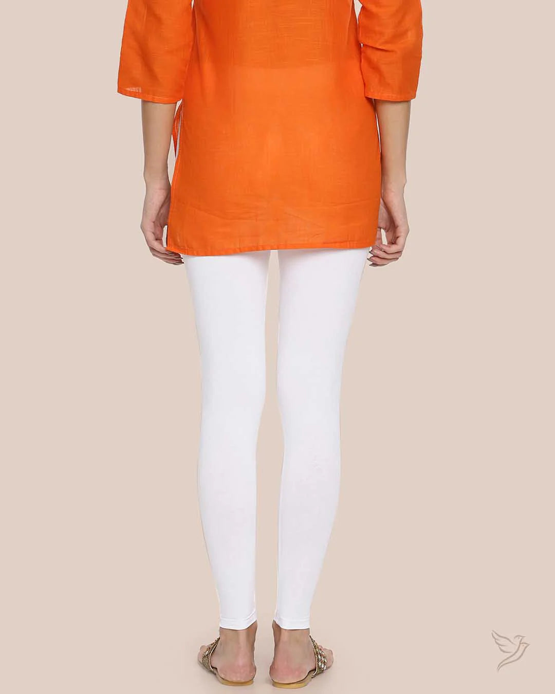 Twin Birds Ankle Legging - Pearl White