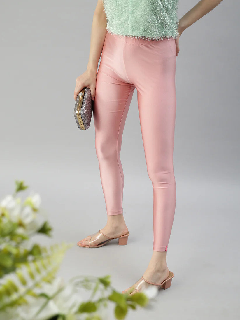 Prisma Shimmer Ankle Legging - Rose Gold