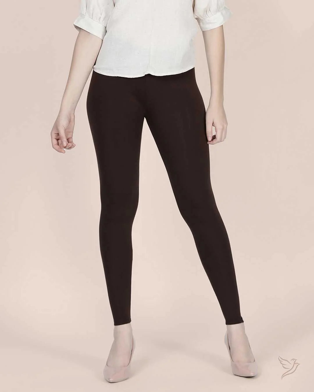 Twin Birds Ankle Legging - Dark Chocolate