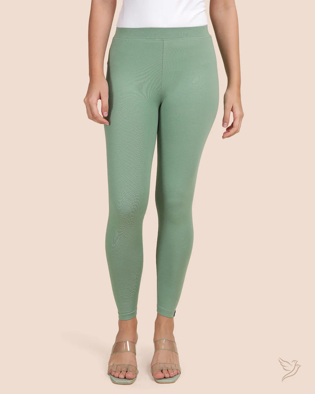 Twin Birds Ankle Legging - Mint Olive