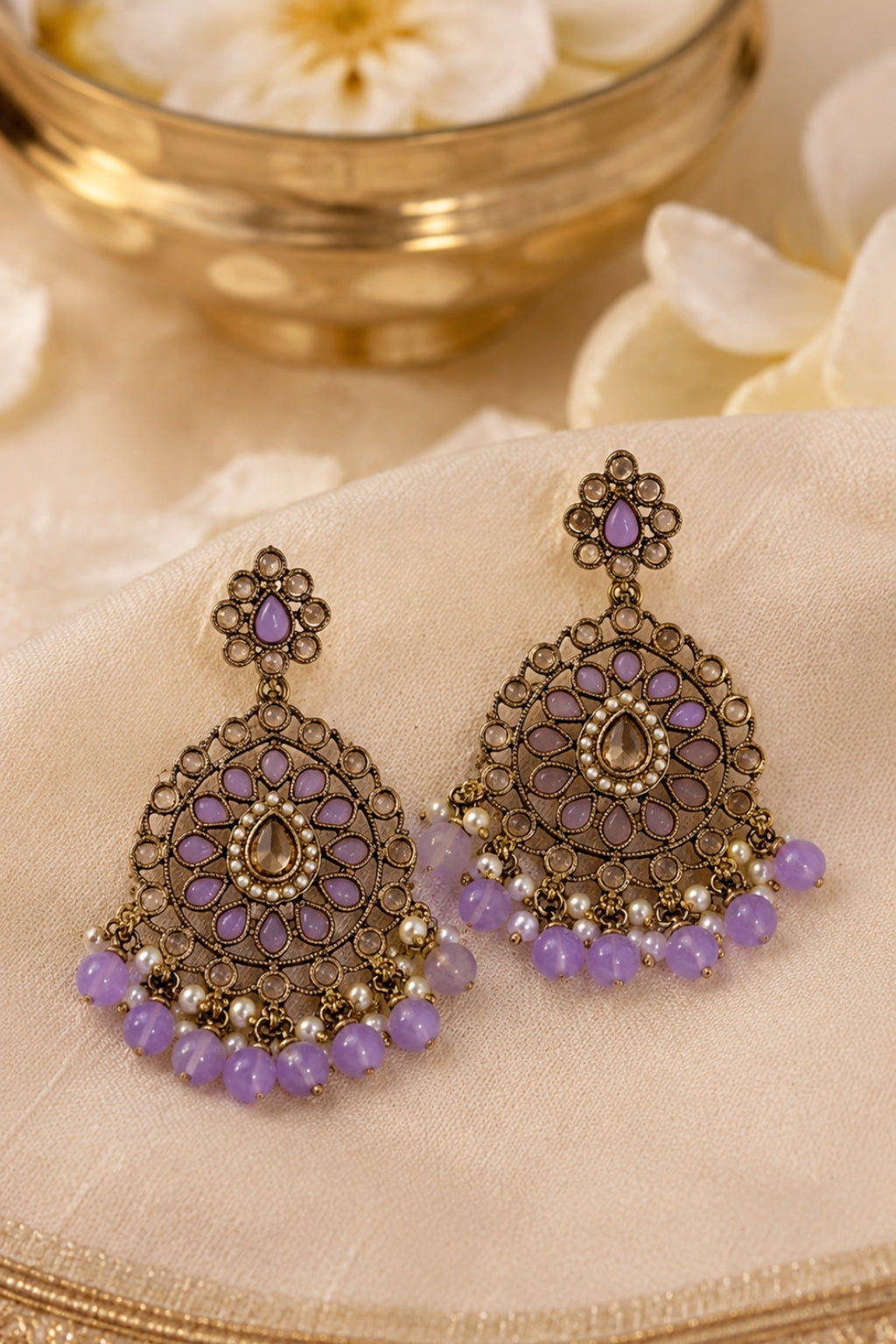 Rosette Lavender Earrings