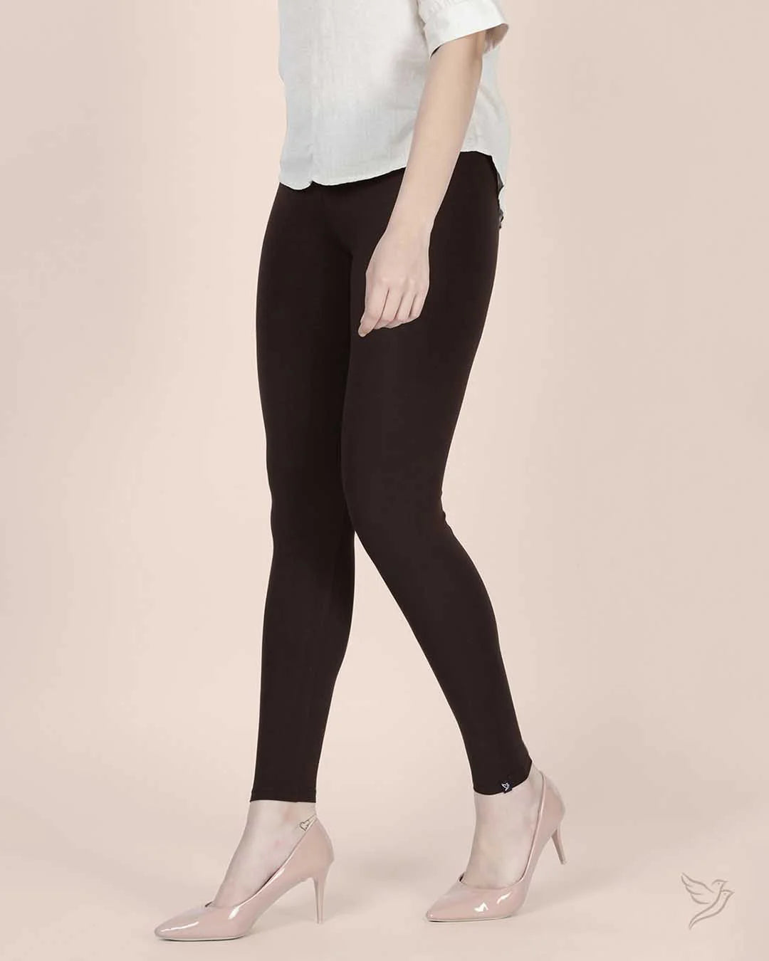 Twin Birds Ankle Legging - Dark Chocolate