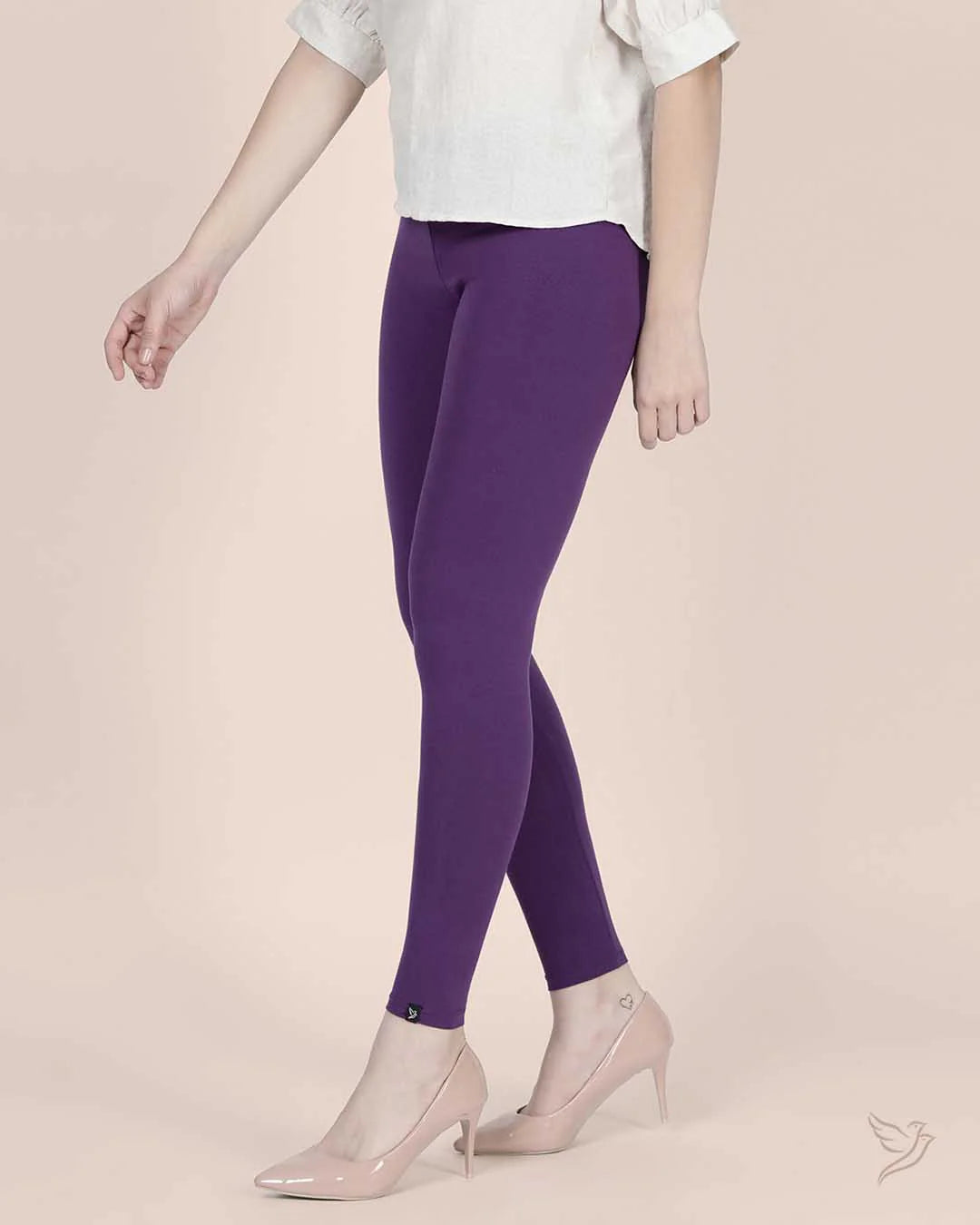 Twin Birds Ankle Legging - Beauty Berry