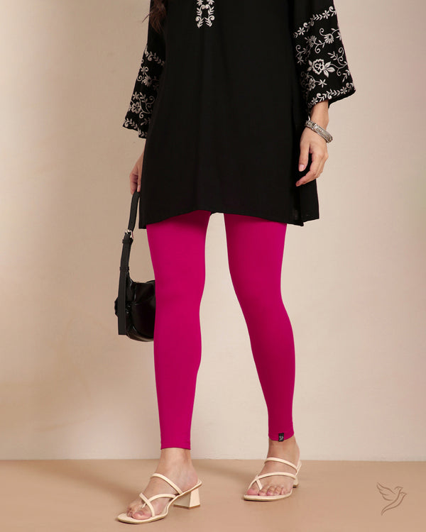 Twin Birds Ankel Legging - Rose Red