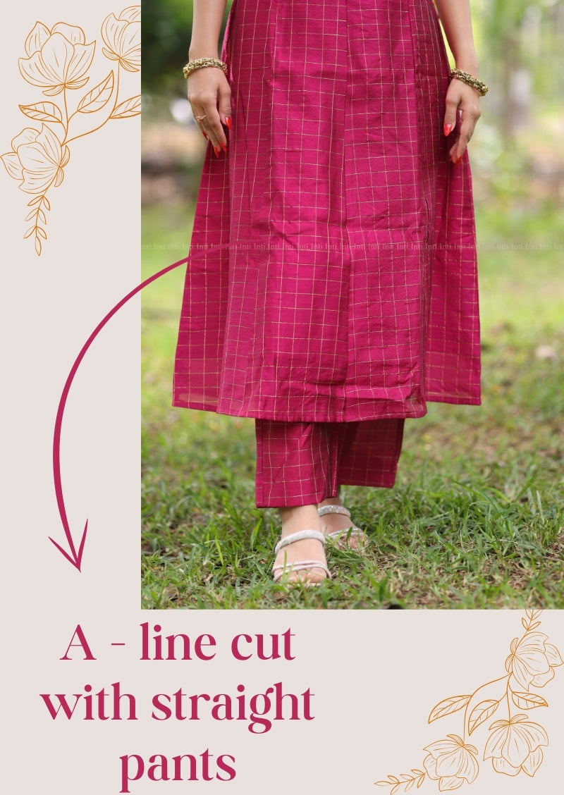 Banno Checks A line Top & Pant Set