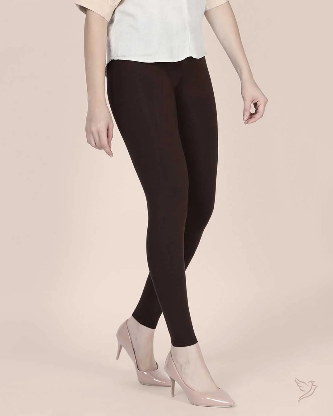 Twin Birds Ankle Legging - Dark Chocolate