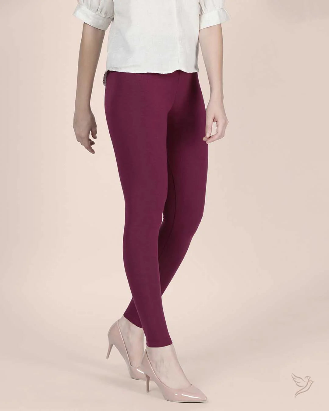 Twin Birds Ankle Legging - Mulberry