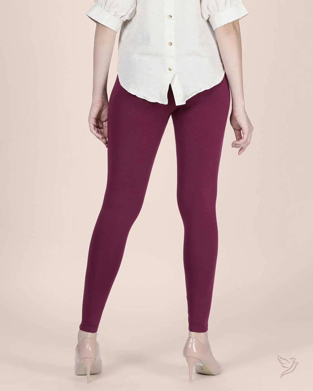 Twin Birds Ankle Legging - Mulberry