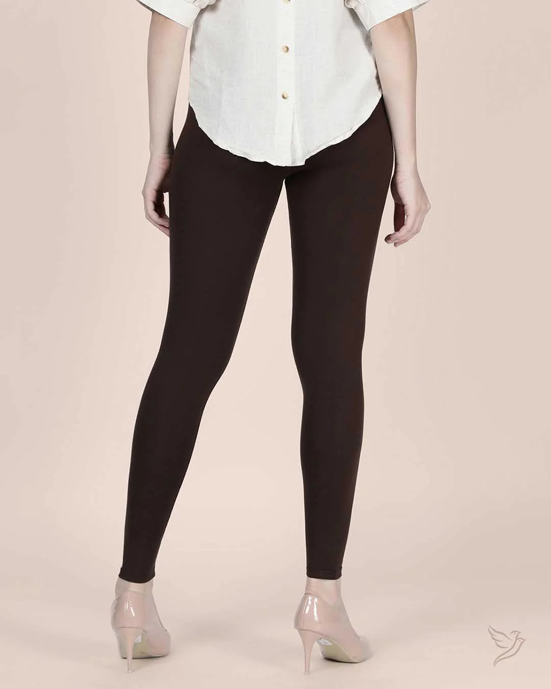 Twin Birds Ankle Legging - Dark Chocolate
