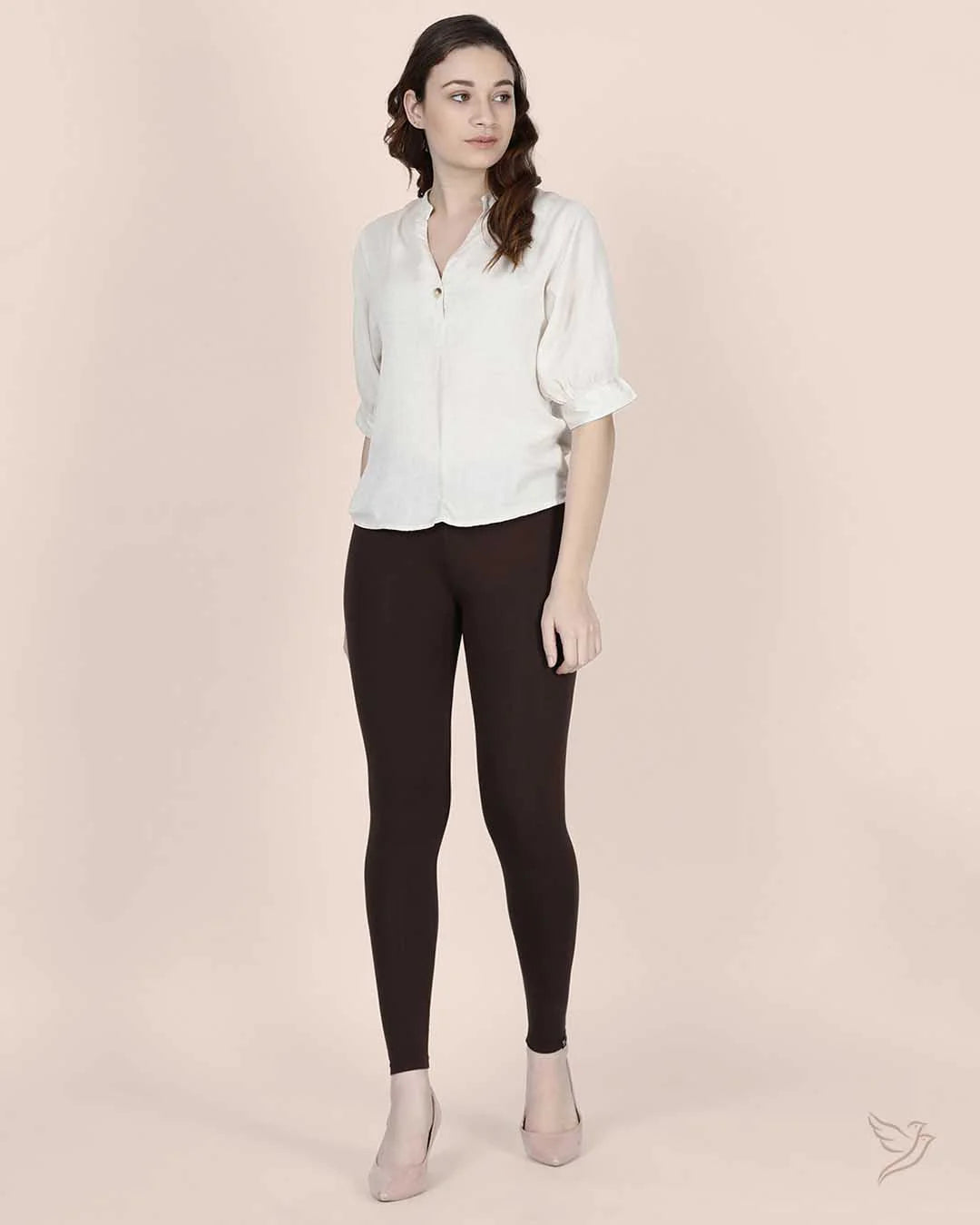 Twin Birds Ankle Legging - Dark Chocolate
