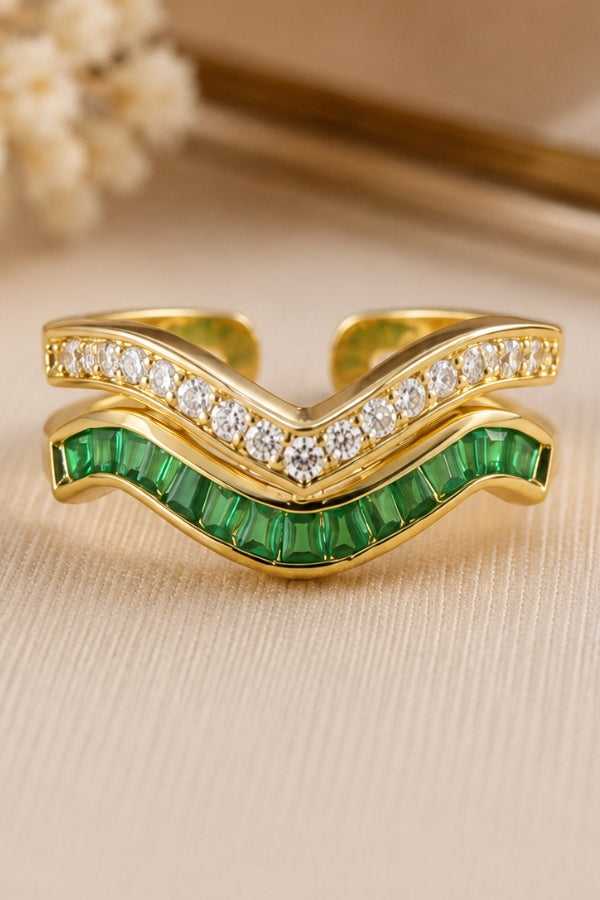 Twin Chevron Ring
