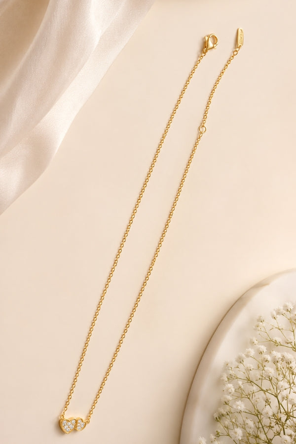 Double Heart Charm Neckchain