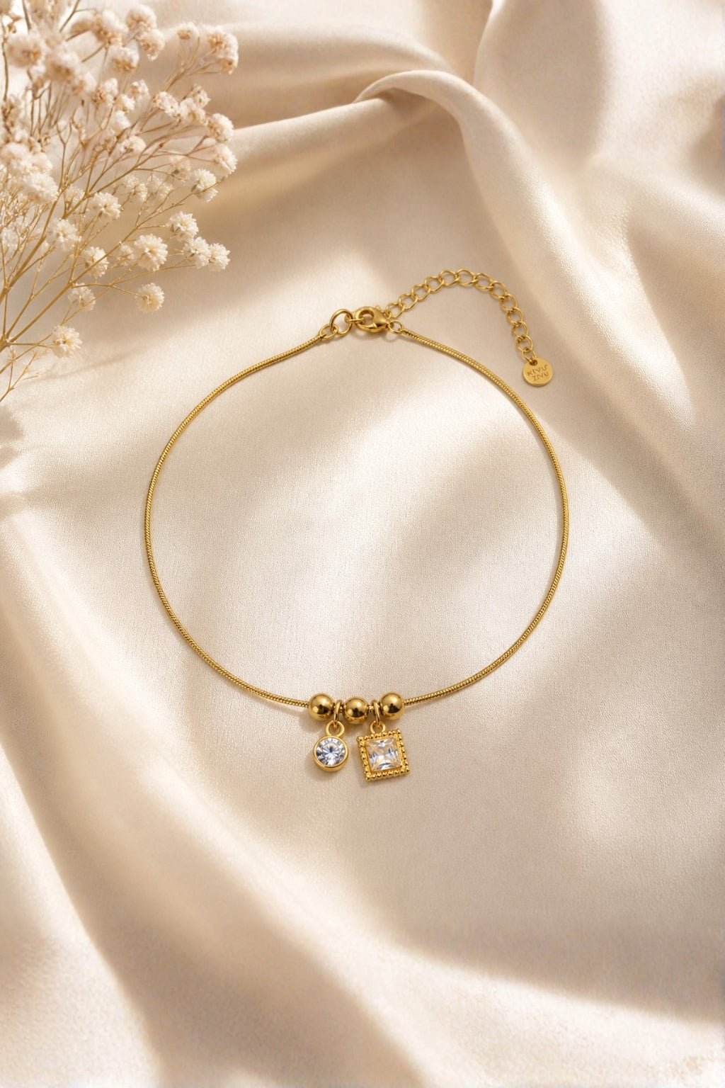 Beaded Charm Cluster Anklet