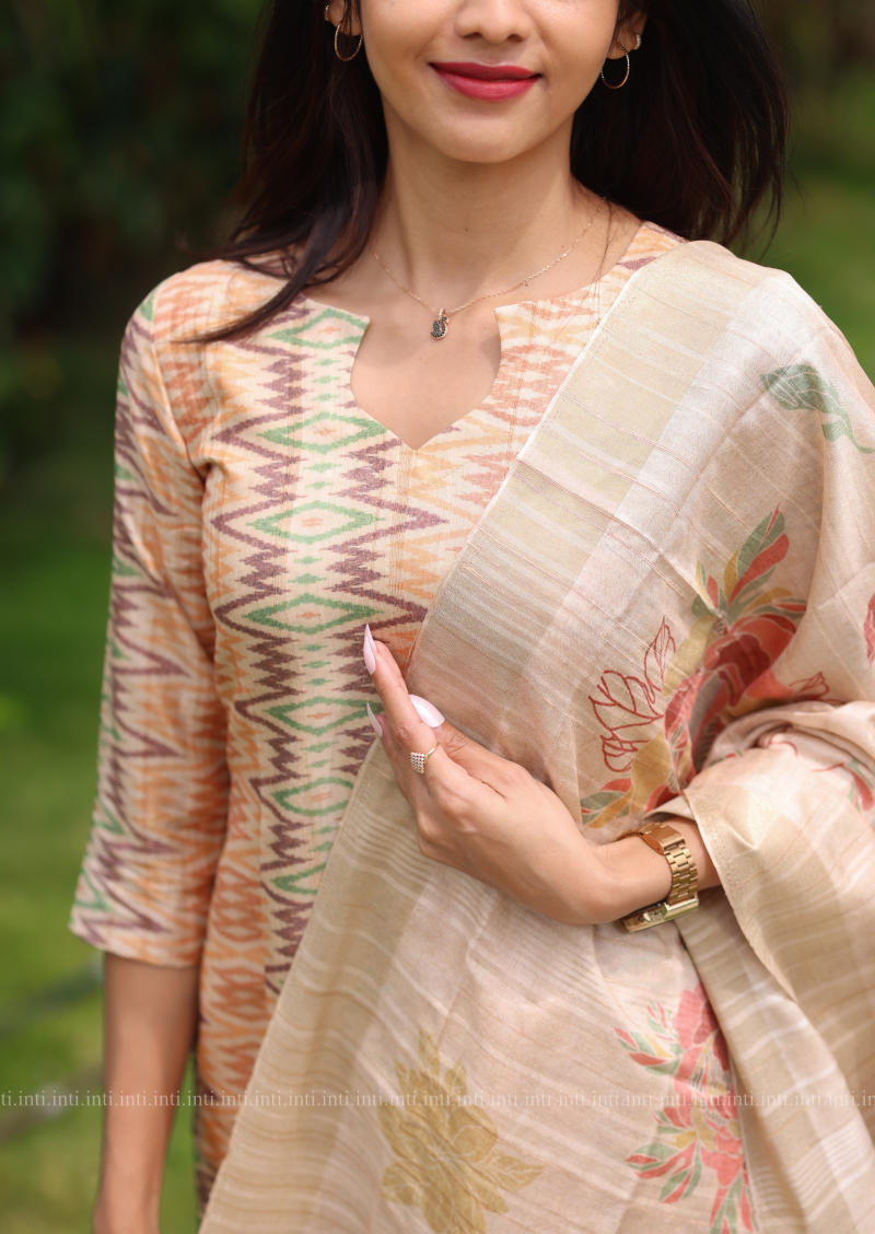 Almond Delight Top & Dupatta Set