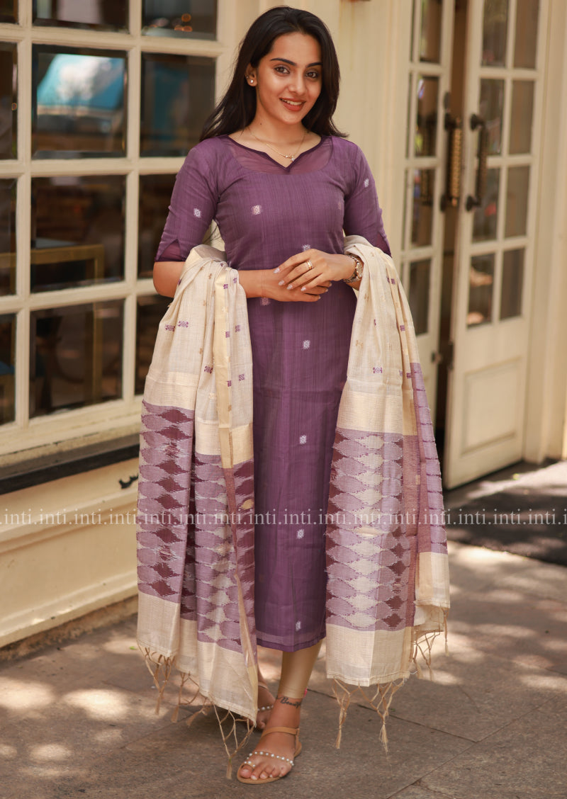 Aubergine Aura Top & Dupatta set