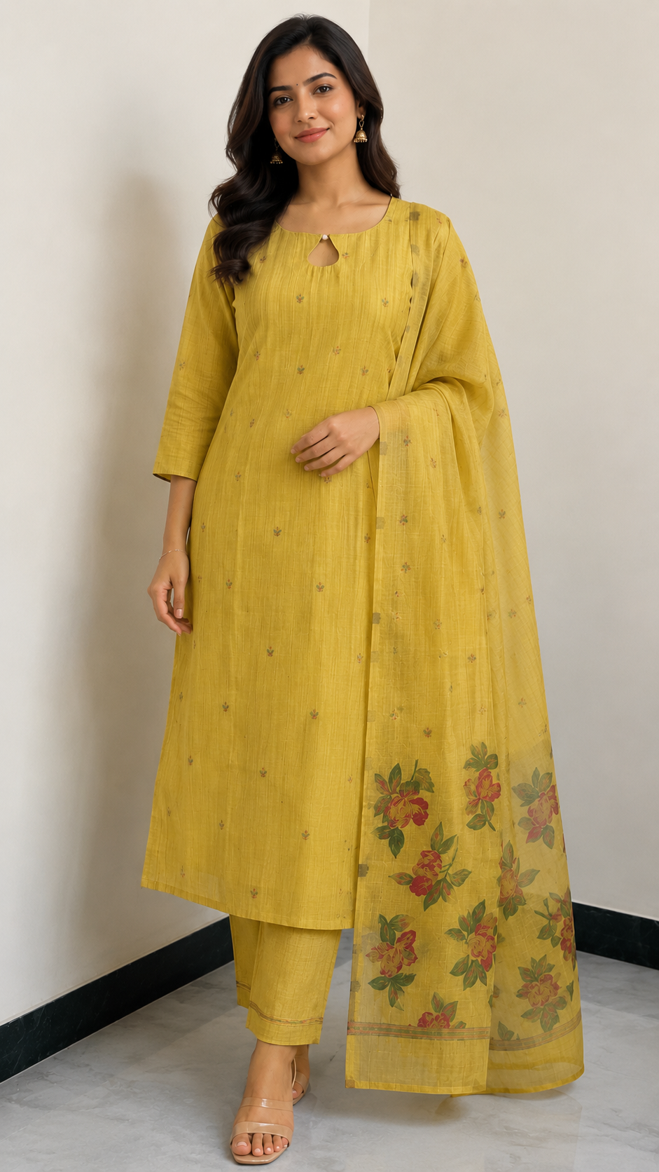 Sunny Bloom Top & Dupatta Set