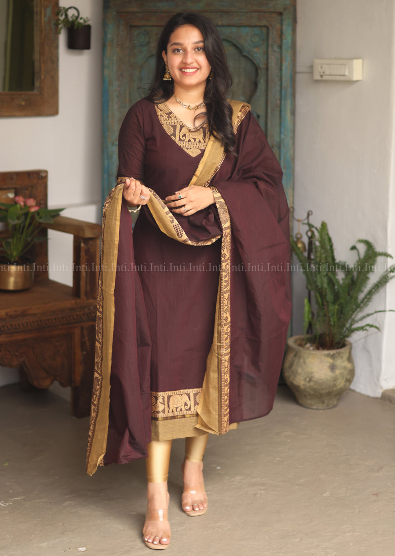 Devaya Drape Top & Dupatta Set