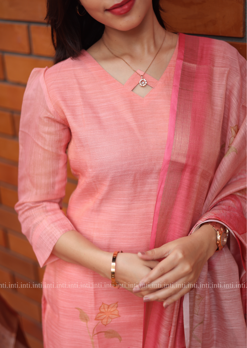 Fleur Rose Top & Dupatta Set