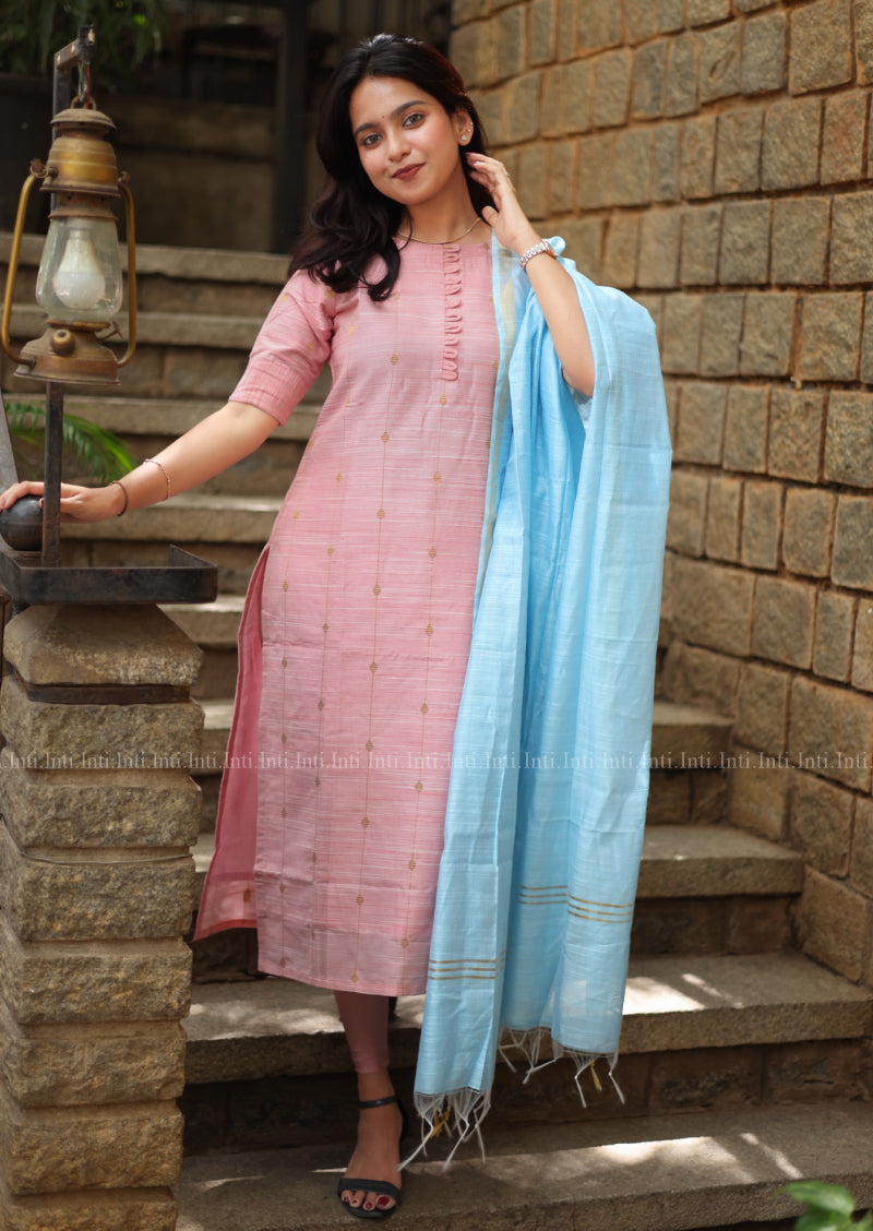 Gulabi Thread Top and Dupatta Set