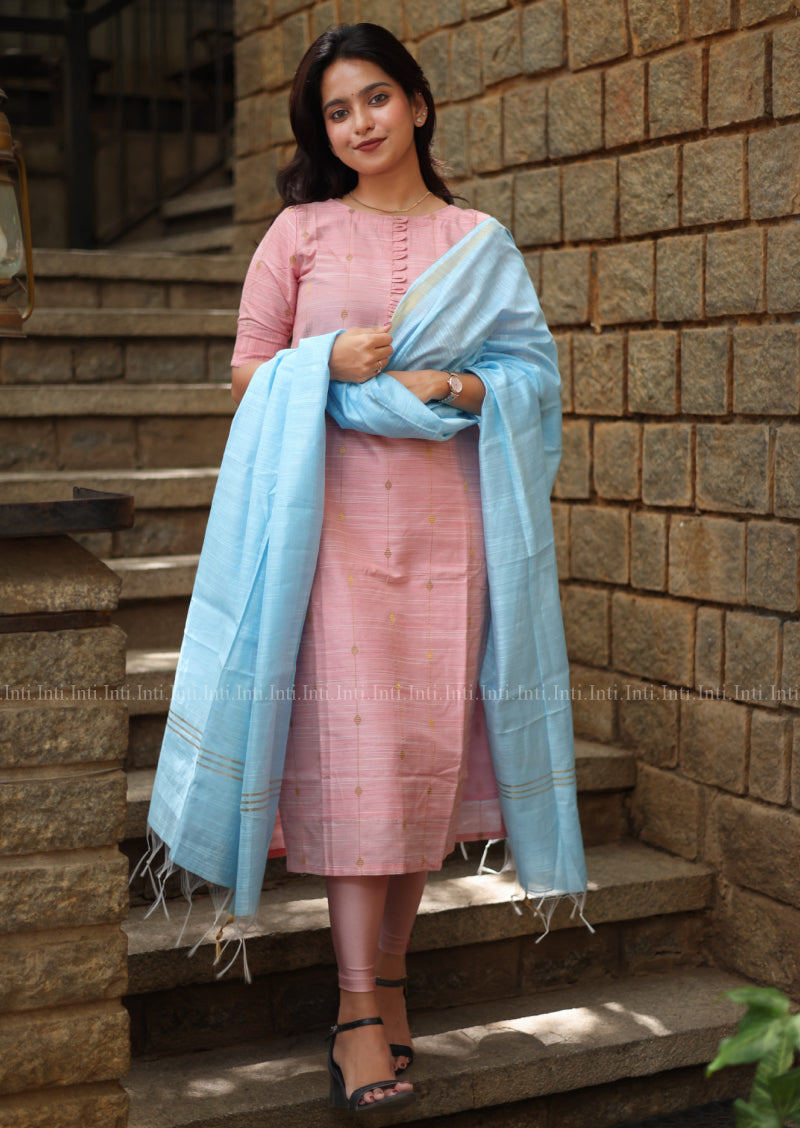 Gulabi Thread Top and Dupatta Set