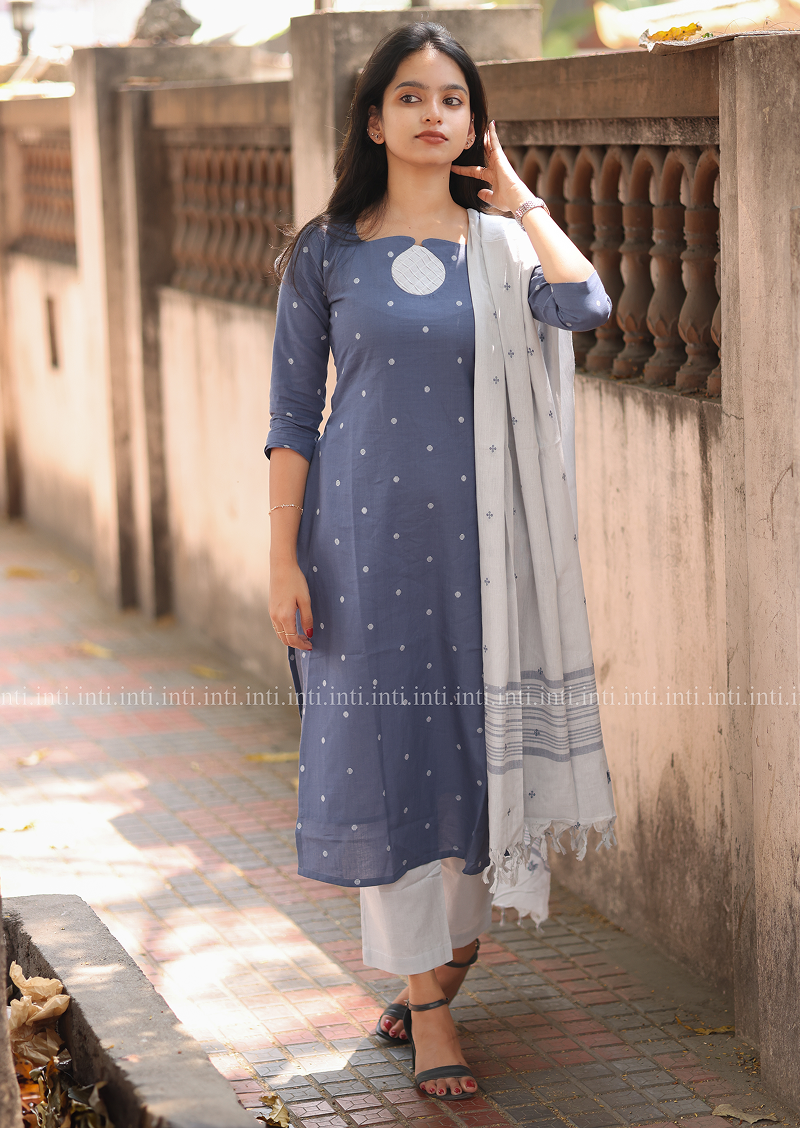 Sea Grid Salwar Suit