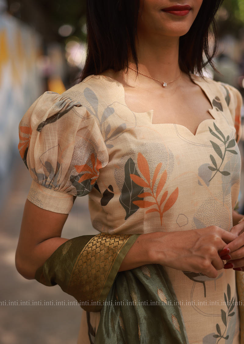 Leafy Serenade Top & Dupatta Set
