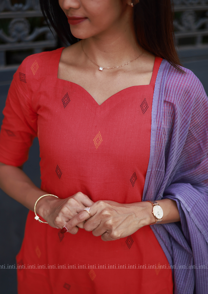 Fiery Fusion Top & Dupatta Set