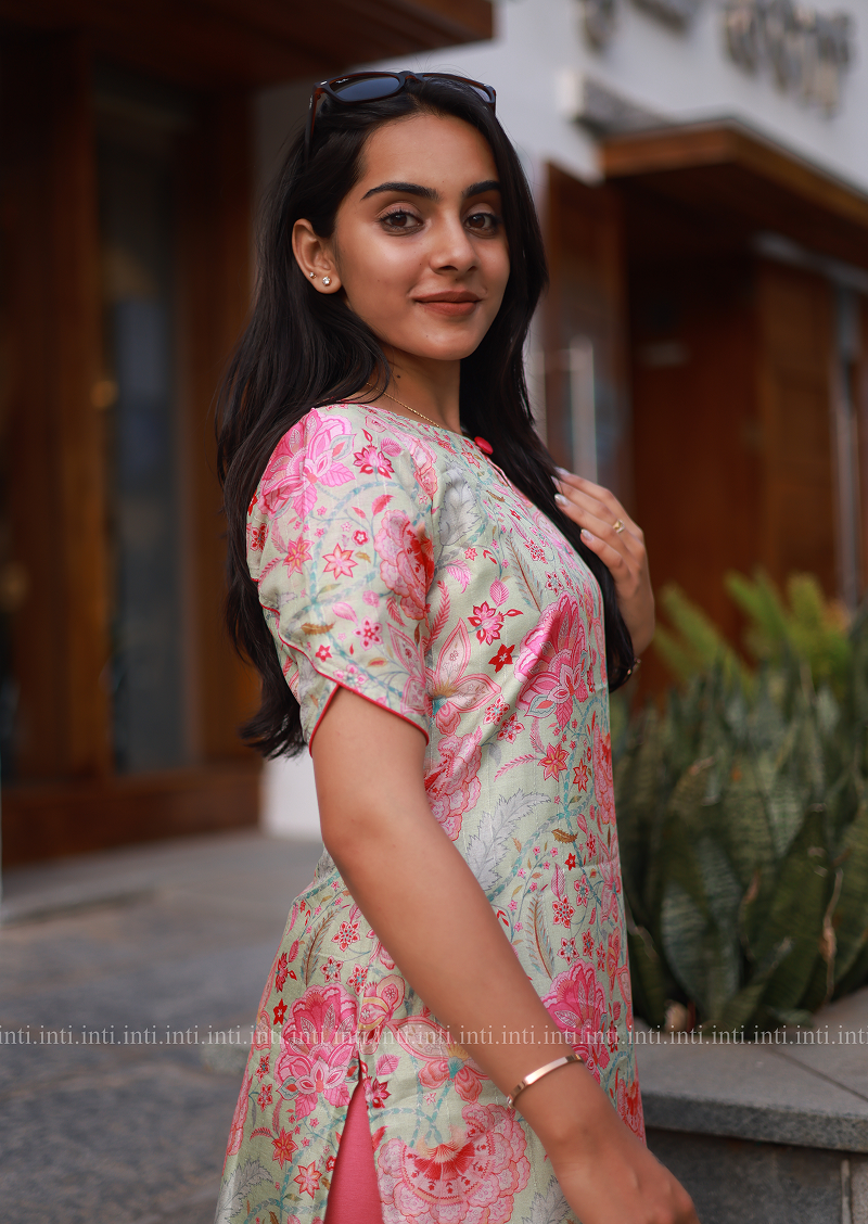Pastel Flora Kurti