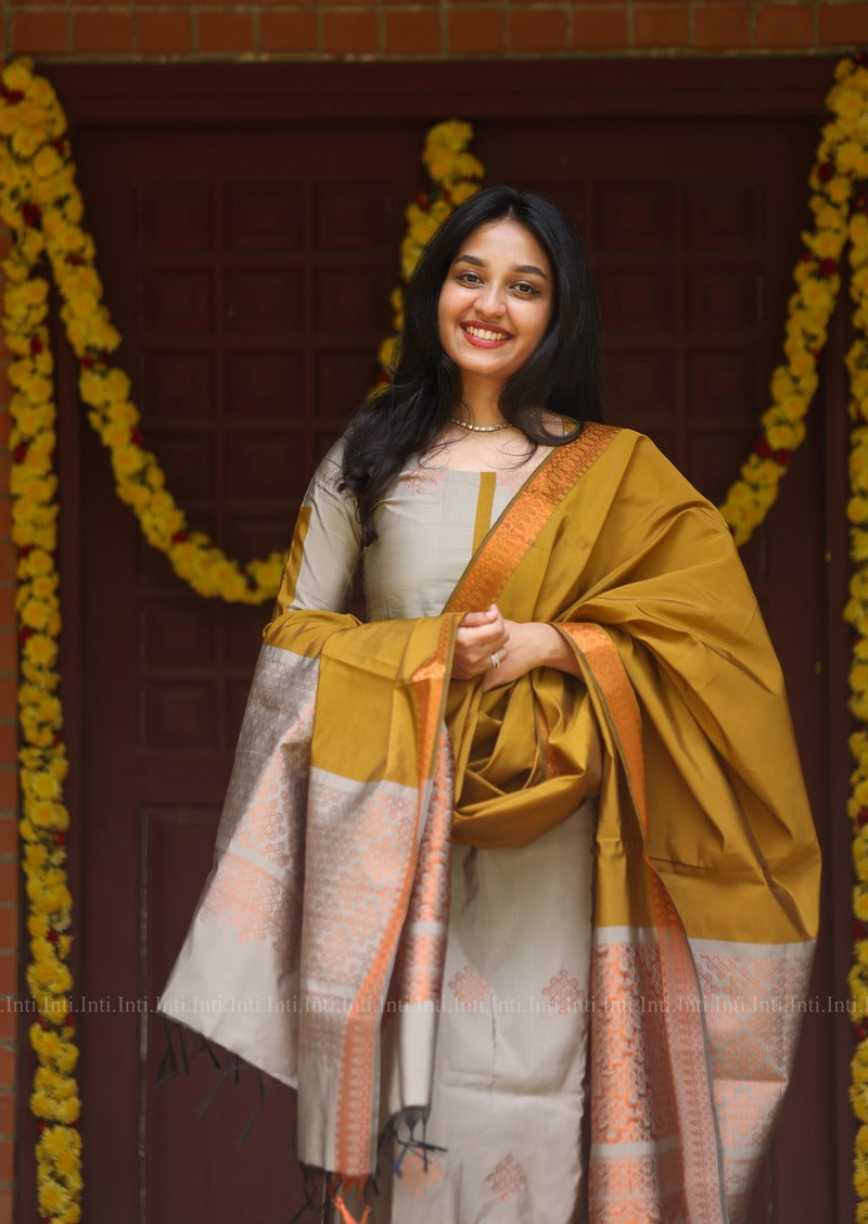 Ashen Gold Salwar Suit