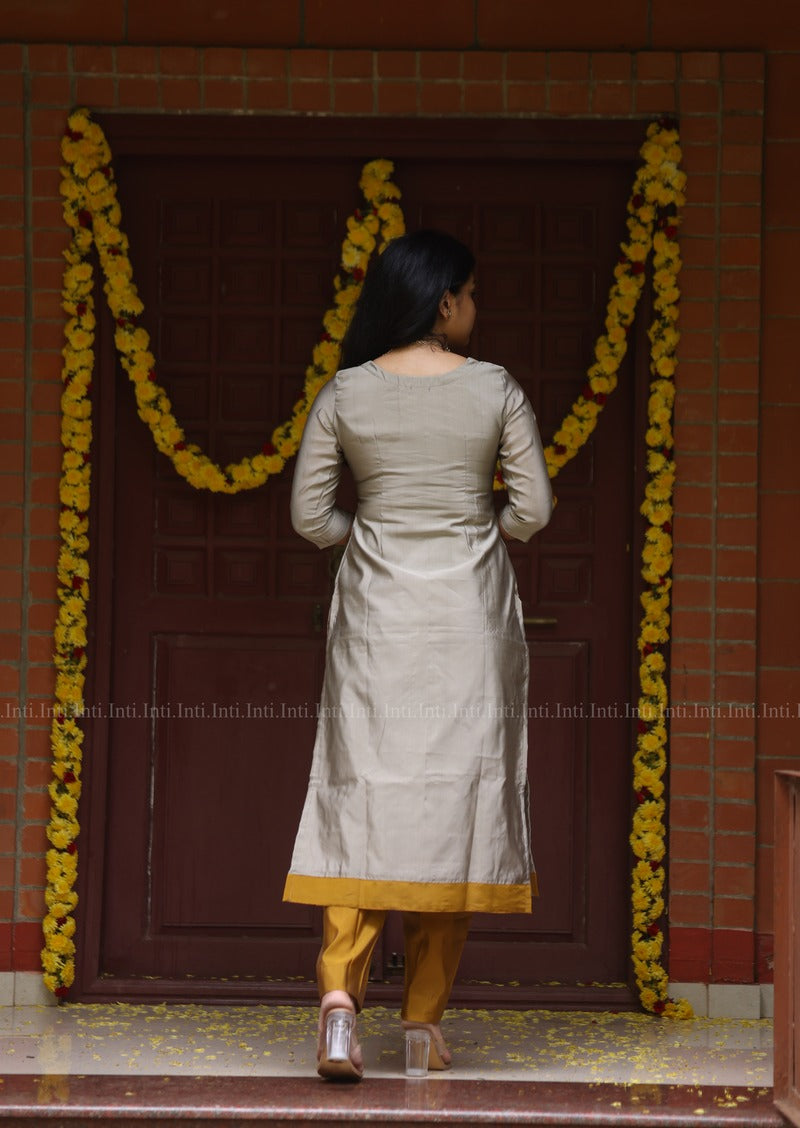 Ashen Gold Salwar Suit