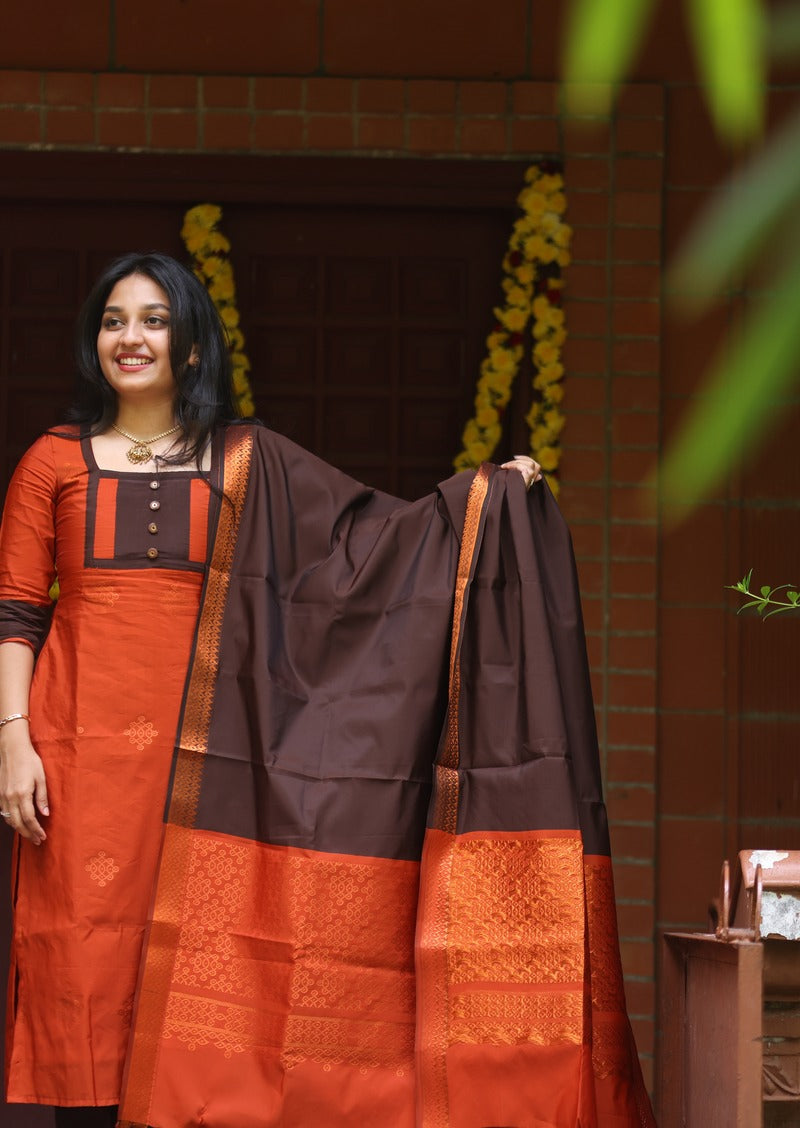 Cinnamon Drape Salwar Suit