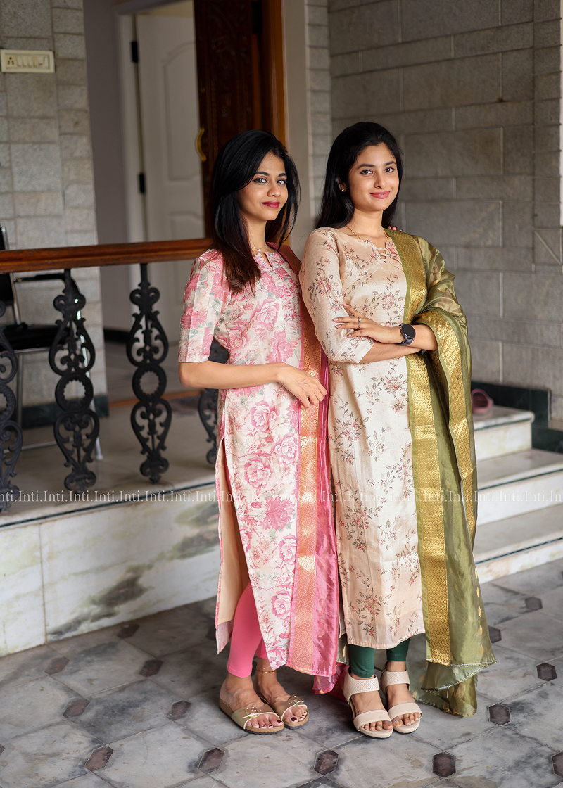 Soft Rosette Top and Dupatta Set