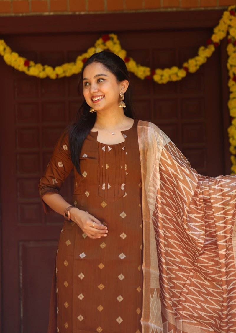 Tawny Fold Top & dupatta set
