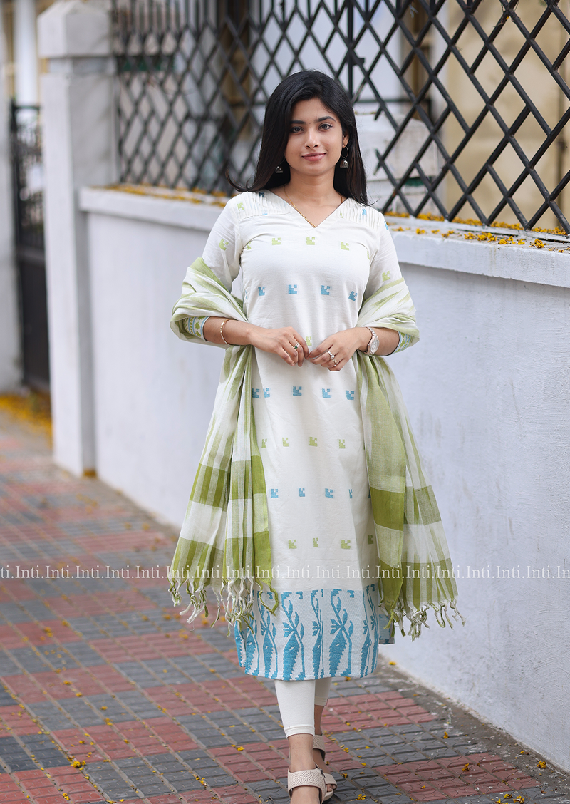 Whiteout Wonder Top and Dupatta Set