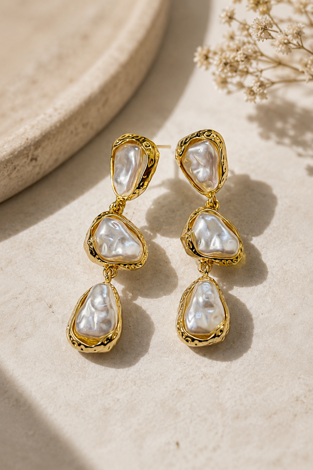 Baroque Tier Drop Earrings