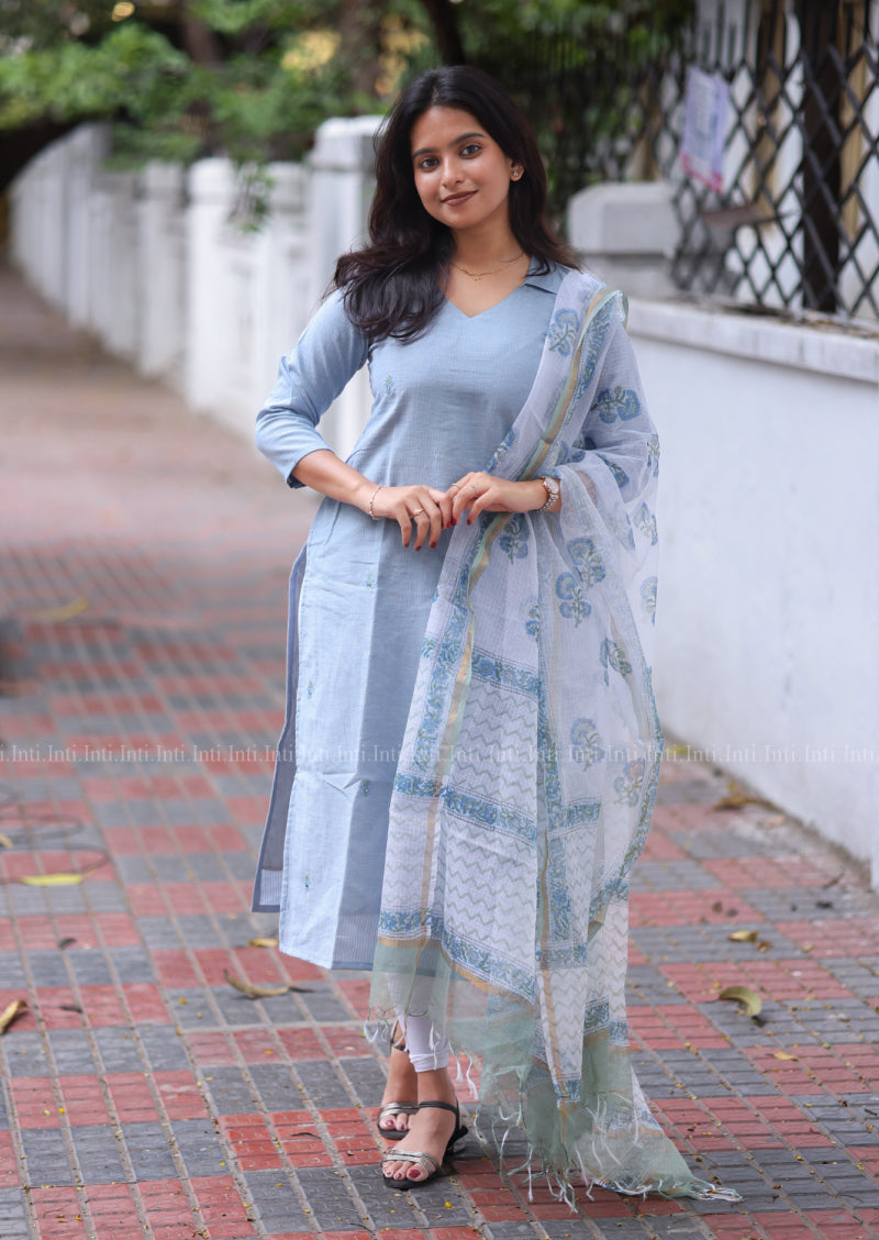 Ocean Dew Top & Dupatta Set