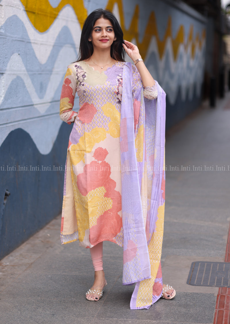 Peachmelt Top & Dupatta Set