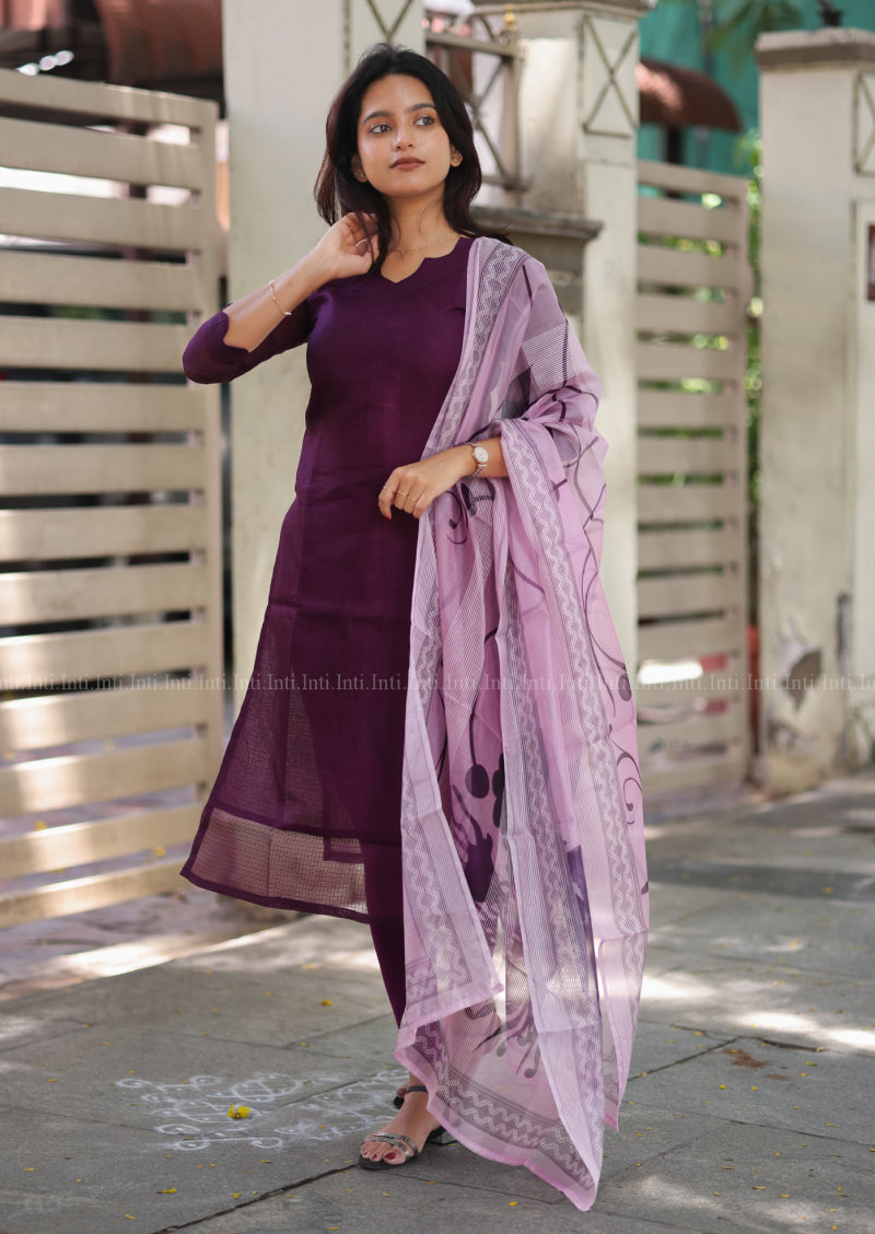 Plumtide Top & Dupatta Set