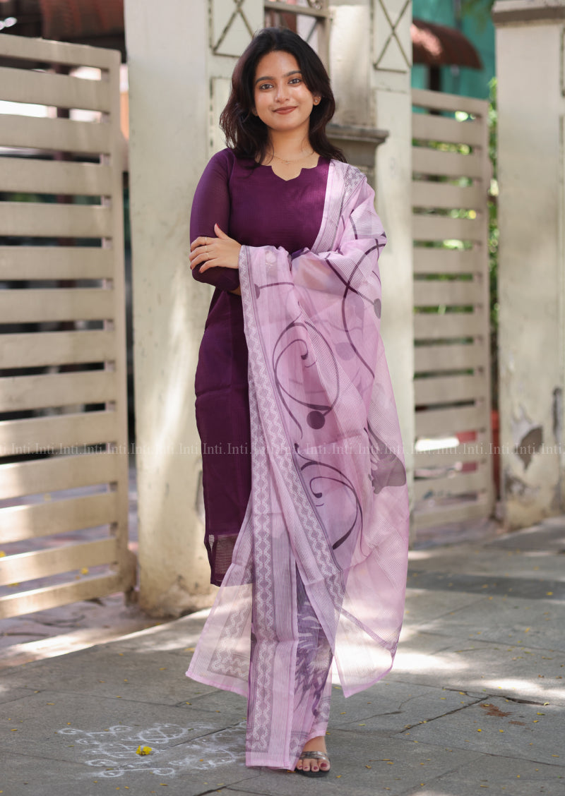 Plumtide Top & Dupatta Set