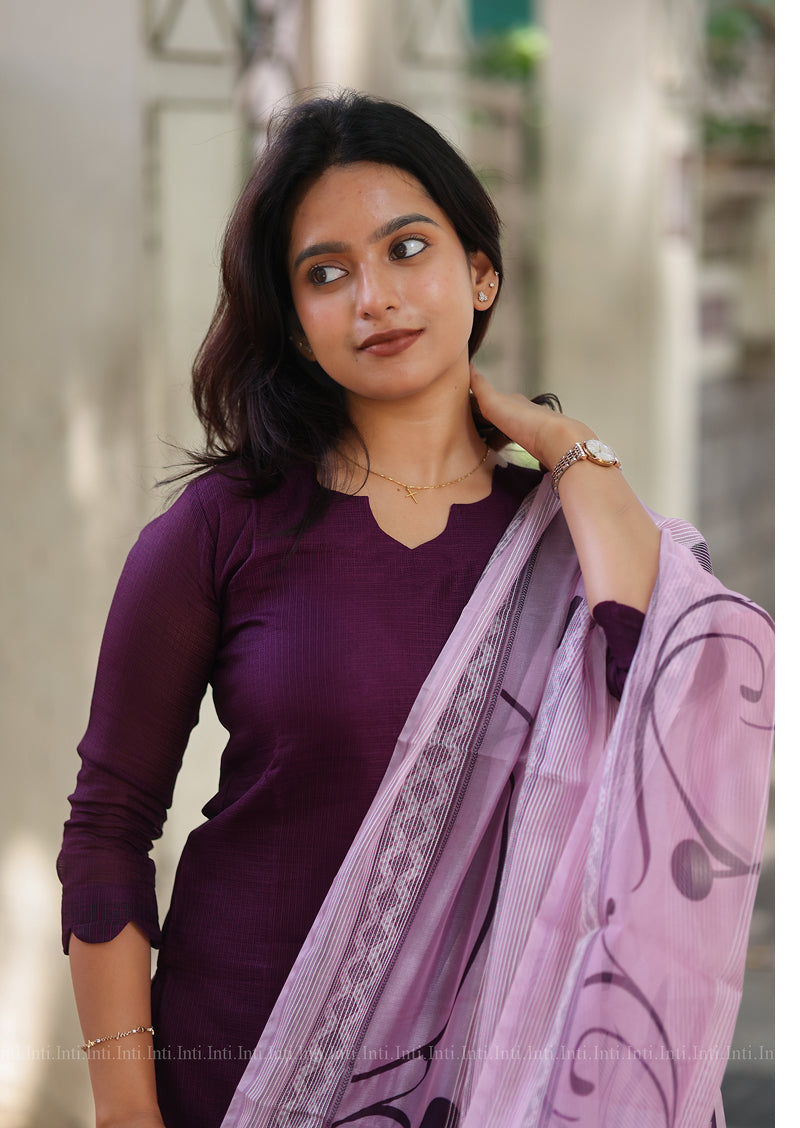 Plumtide Top & Dupatta Set