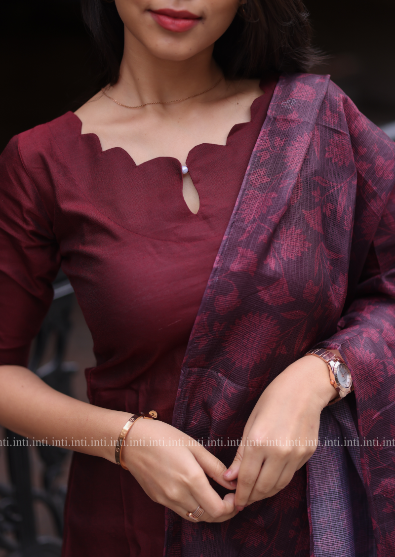 Maroon Garden Delight Salwar Set