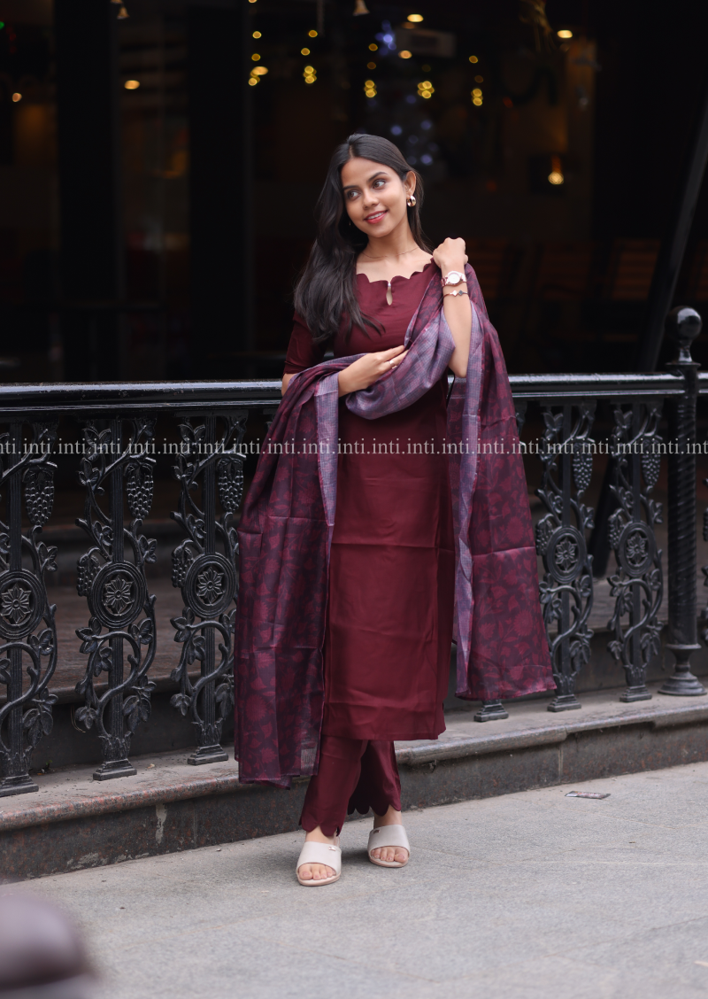 Maroon Garden Delight Salwar Set