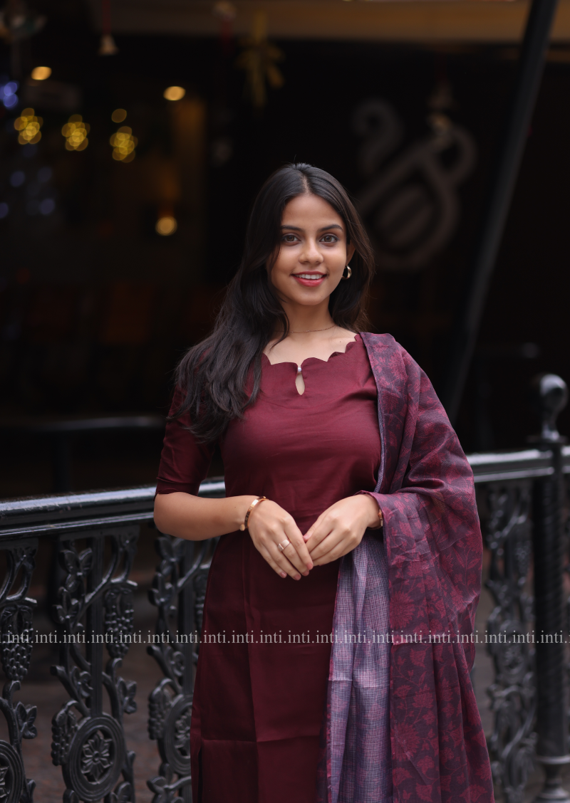 Maroon Garden Delight Salwar Set