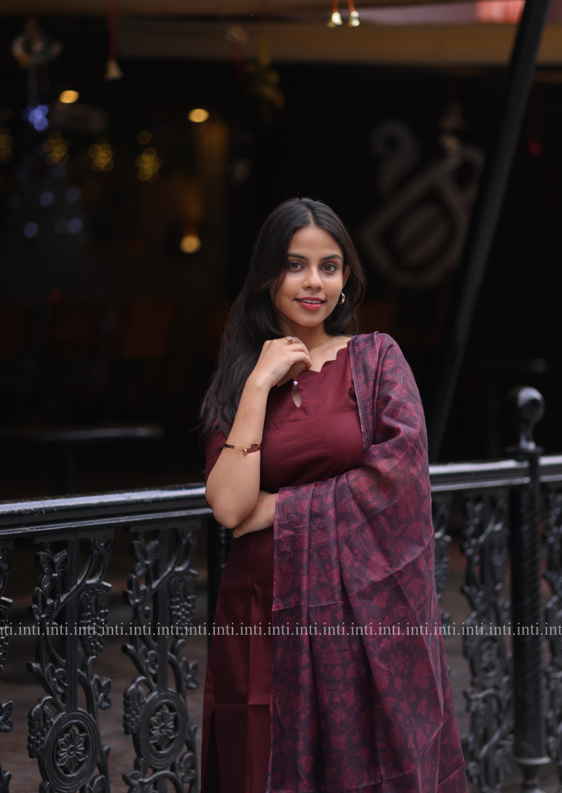Maroon Garden Delight Salwar Set