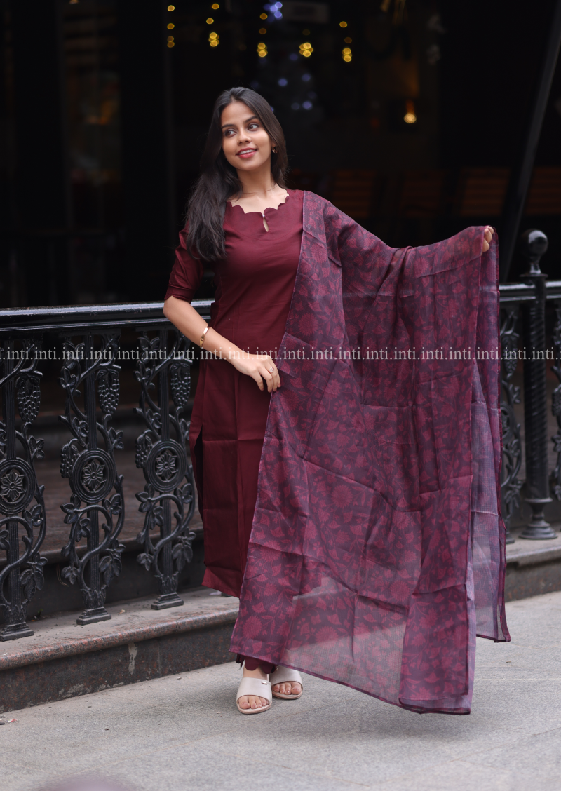 Maroon Garden Delight Salwar Set