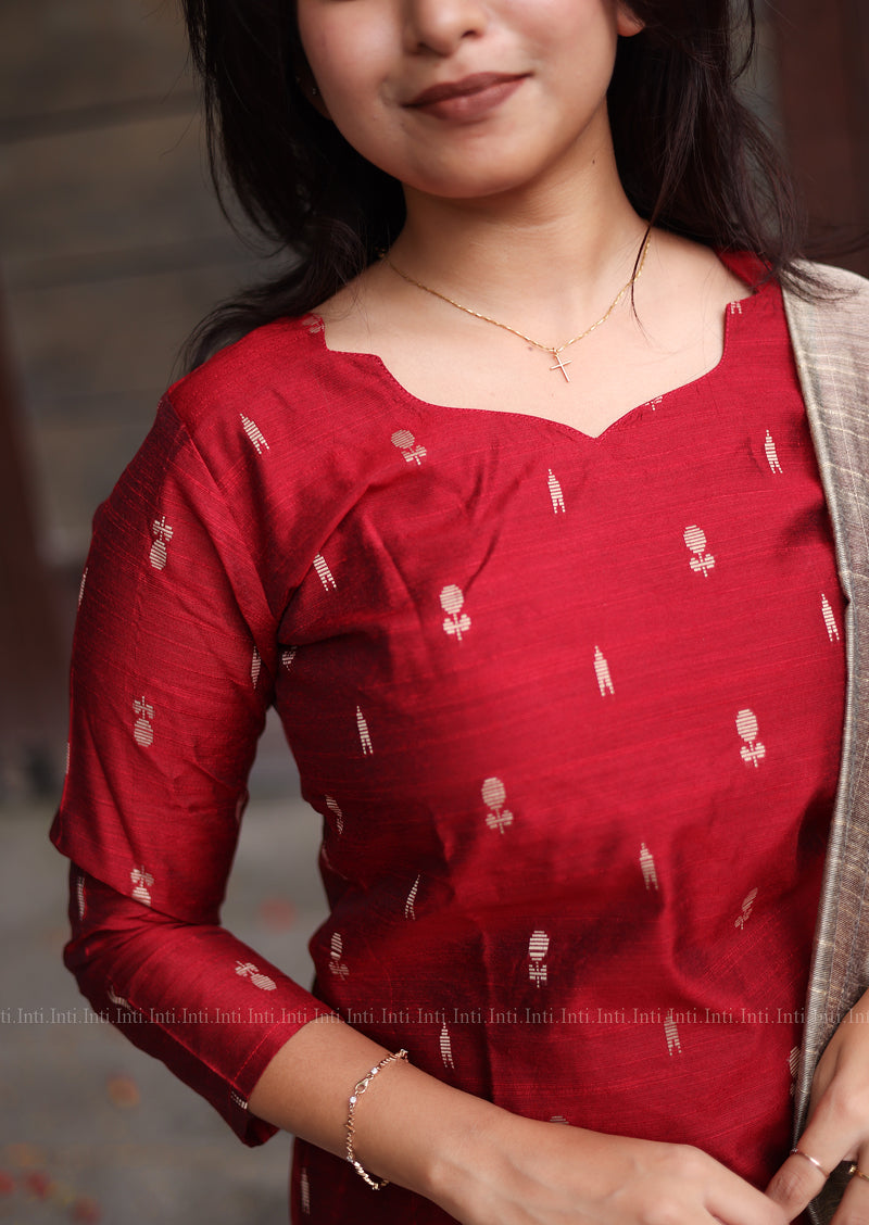 Ruby Carmine Salwar Suit
