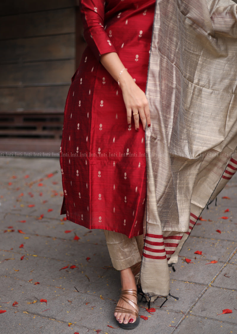 Ruby Carmine Salwar Suit