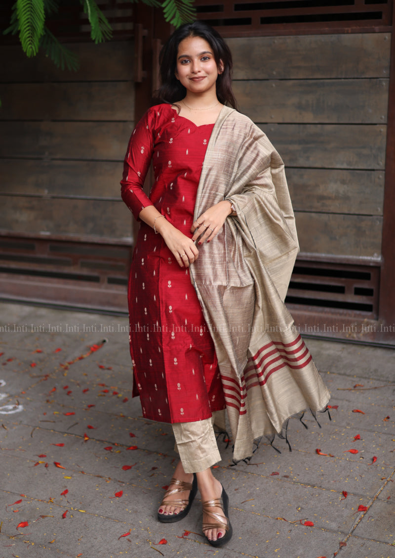 Ruby Carmine Salwar Suit